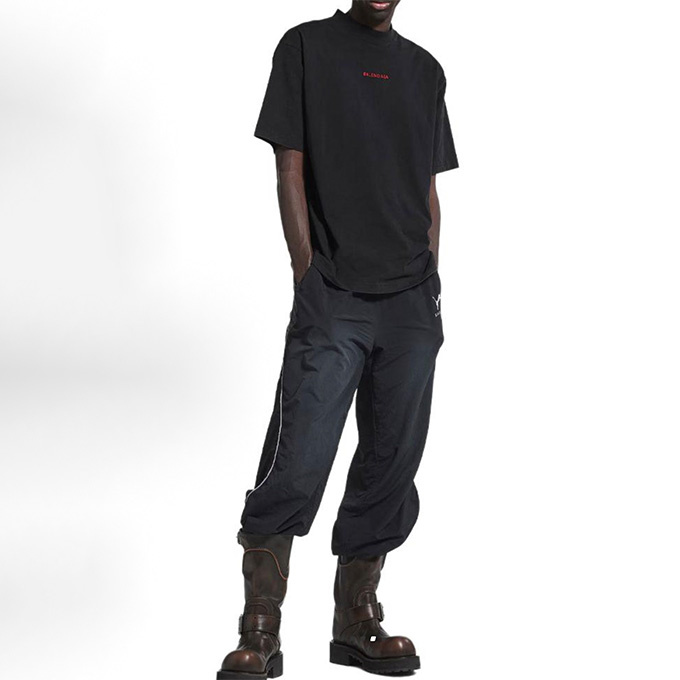 balenciaga vintage washed crew neck oversized short sleeve t shirt